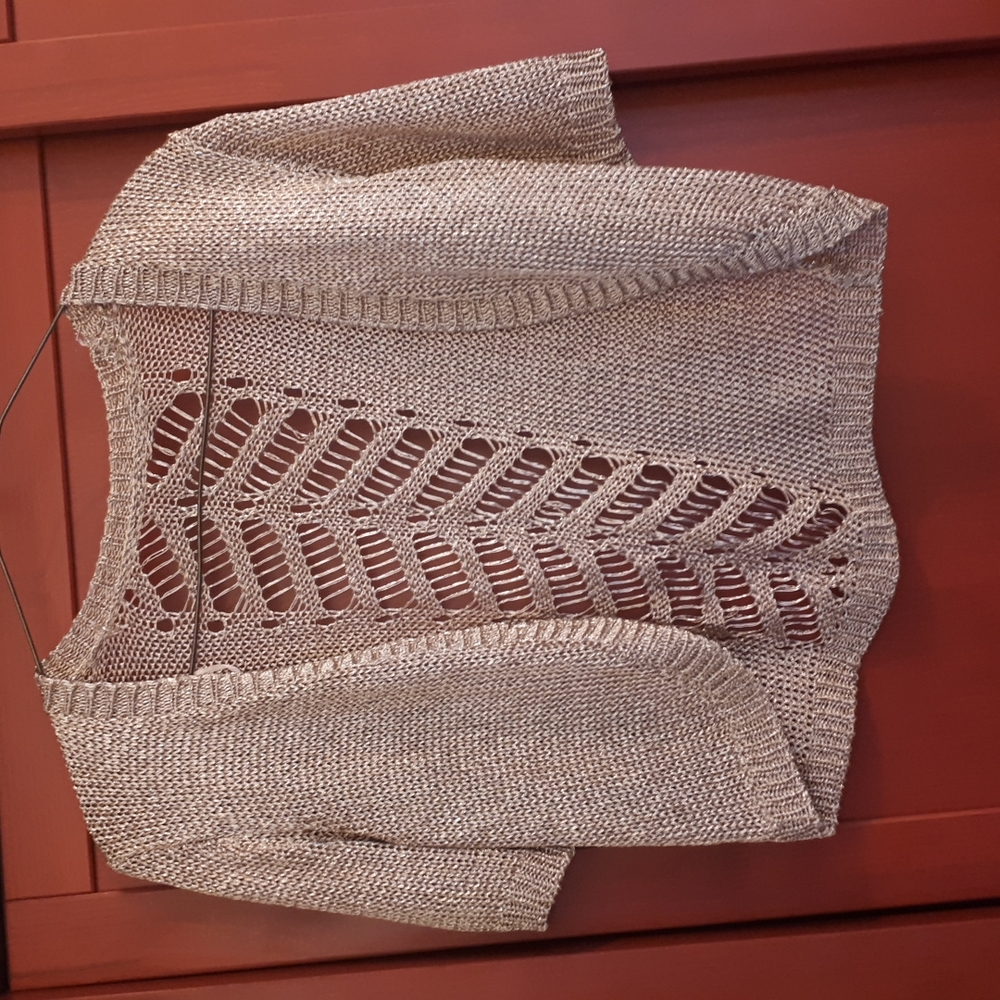 Rose gold metallic shrug/bolero